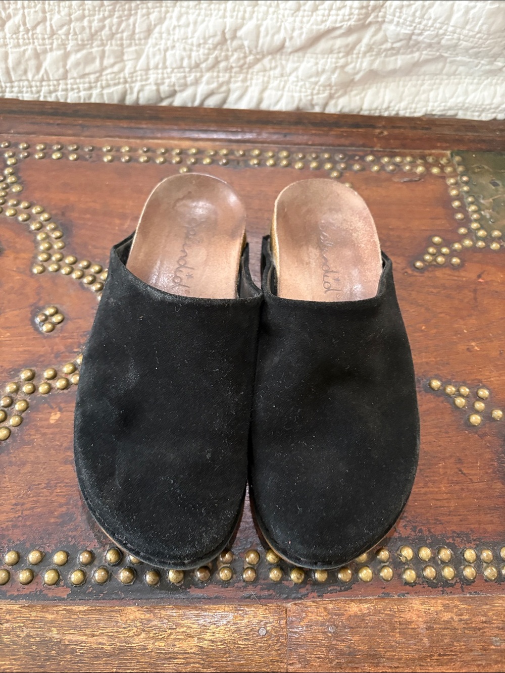 Splendid Black Suede Slip-On Mules